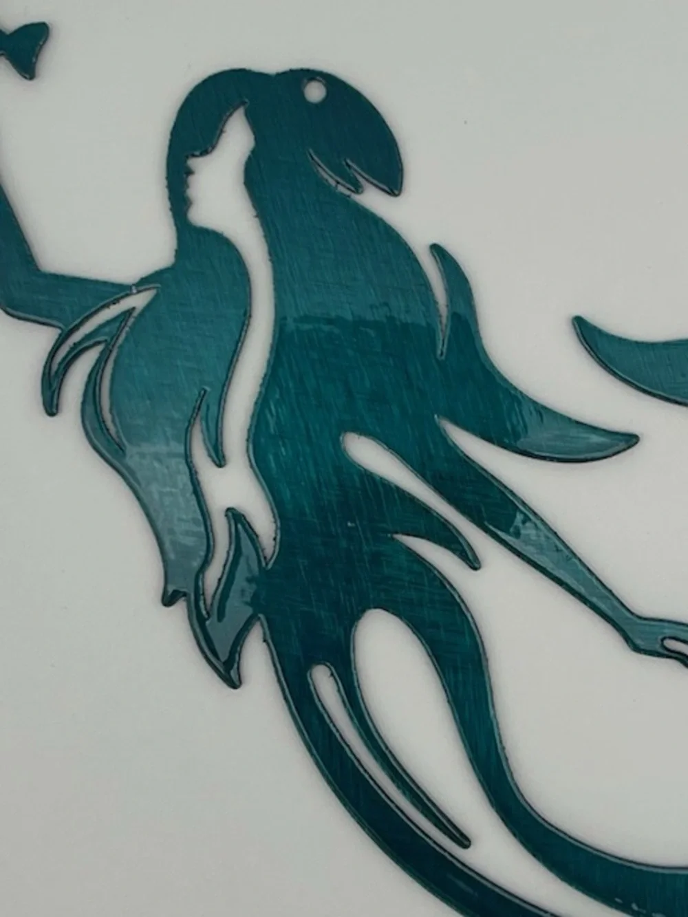Laser Cut Metal Wall Art Decorative Sign by Redline Steel. Teal Mermaid